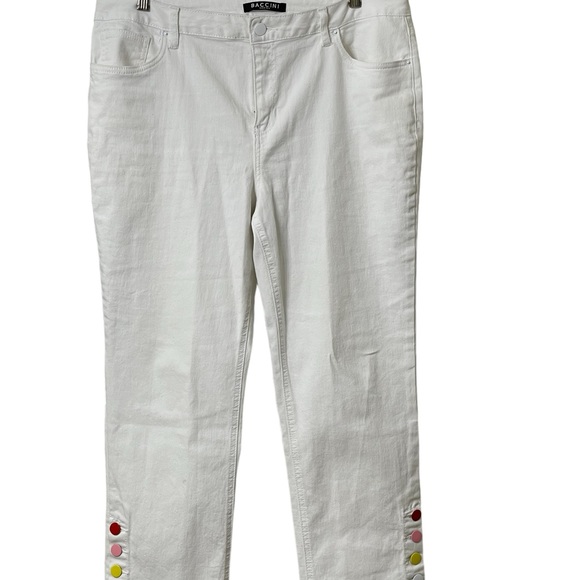 Baccini cince 1986.Women white color decoration denin jean size 14 - Picture 3 of 11